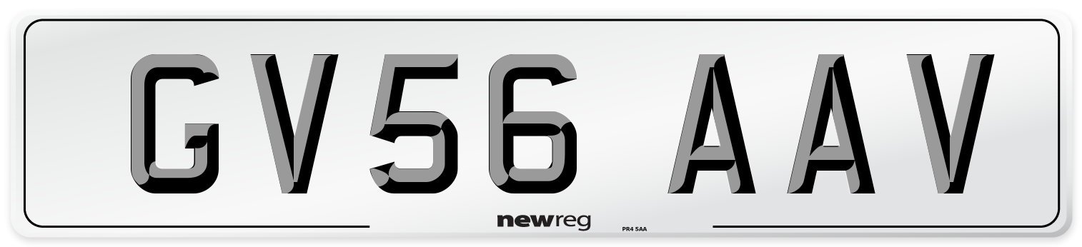 GV56 AAV Number Plate from New Reg